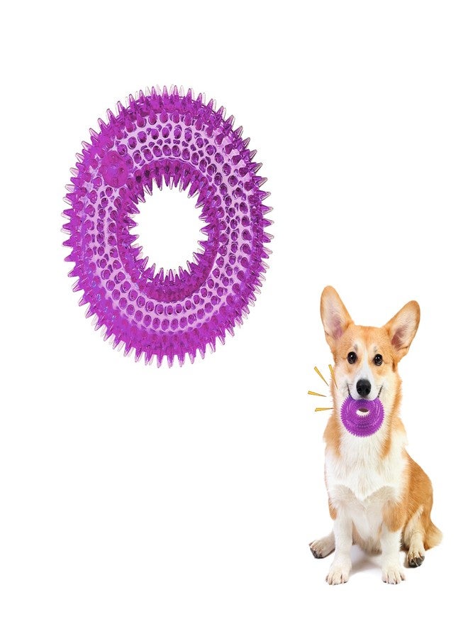 Andiker Squeaky Dog Toy, Safe TPR Chewable Dog Toys for Teeth Grinding&Cleaning Dog Fetch Toys for Enhancing Interactivity Outdoor Suitable for All Dog Sizes Puppy’s and Dogs (Small Purple) - Image 1