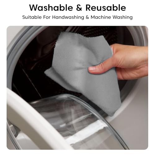 Sounce 4-Pack Ultra-Soft Microfiber Cleaning Cloths (18x15cm) – Lint-Free, Reusable Wipes for Glasses, Phone Screens, Camera Lenses, Laptops, and More – Streak-Free & Scratch-Resistant - Image 4
