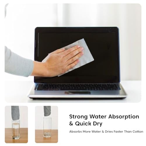 Sounce 4-Pack Ultra-Soft Microfiber Cleaning Cloths (18x15cm) – Lint-Free, Reusable Wipes for Glasses, Phone Screens, Camera Lenses, Laptops, and More – Streak-Free & Scratch-Resistant - Image 5