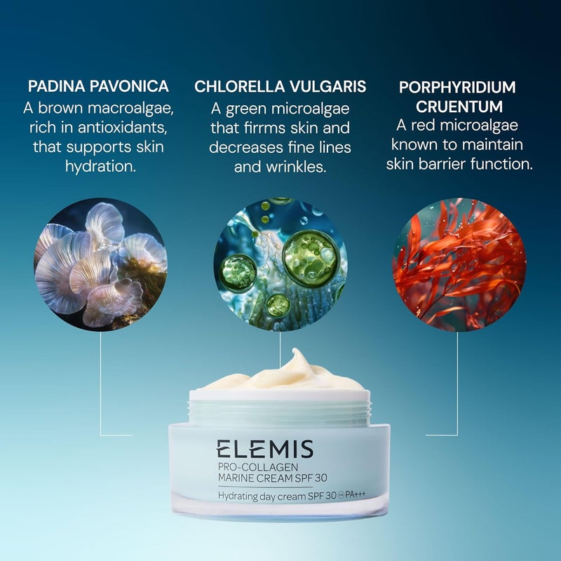 Elemis Pro-Collagen Marine Cream SPF 30 50ml | Anti-Aging Marine Collagen Day Cream with Broad Spectrum UVA UVB Protection | Firms, Hydrates & Reduces Fine Lines While Defending Against Sun Damage | Luxury Daily SPF Moisturiser - Image 2