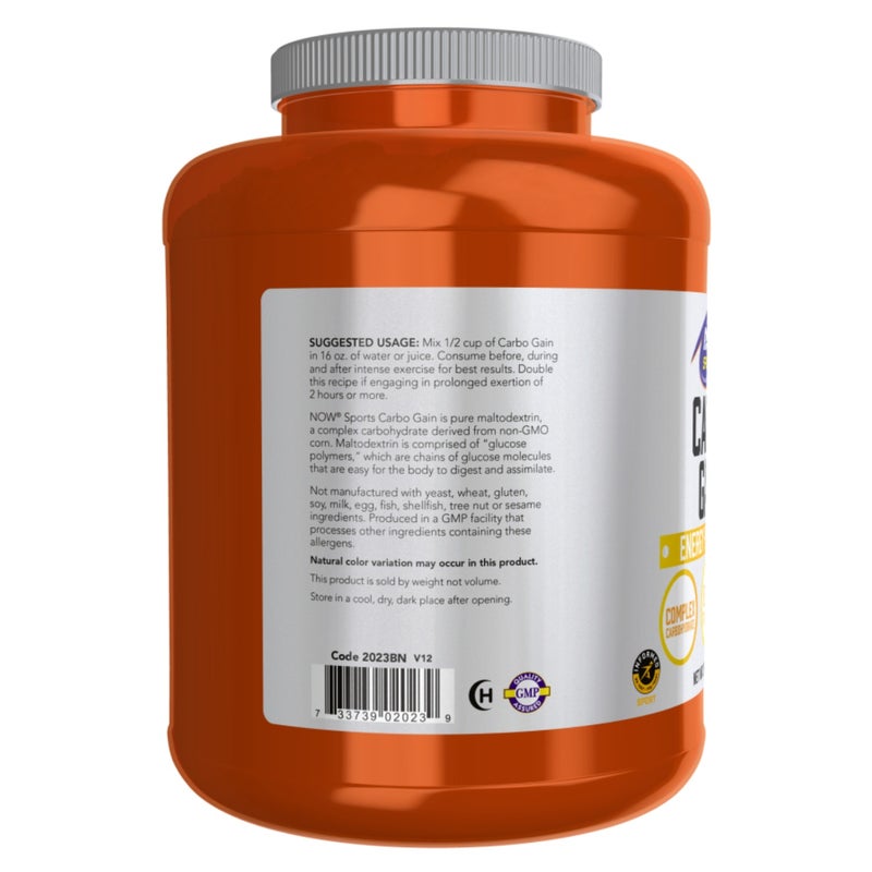 Now Sports Carbo Gain Unflavored Maltodextrin Powder For Energy Production 3.6kg - Image 3