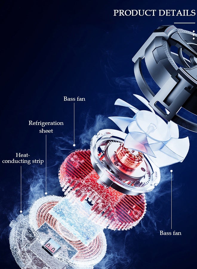 DUNISO 2 In 1 Magnetic Semi-Conductor Cooling Chip for Live Streaming and Gaming, Fast Phone Cooling Fan with RGB Lights and Universal Clamp, Fit All Types of iPhone Android Smartphones - Image 4