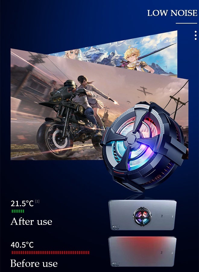 DUNISO 2 In 1 Magnetic Semi-Conductor Cooling Chip for Live Streaming and Gaming, Fast Phone Cooling Fan with RGB Lights and Universal Clamp, Fit All Types of iPhone Android Smartphones - Image 5