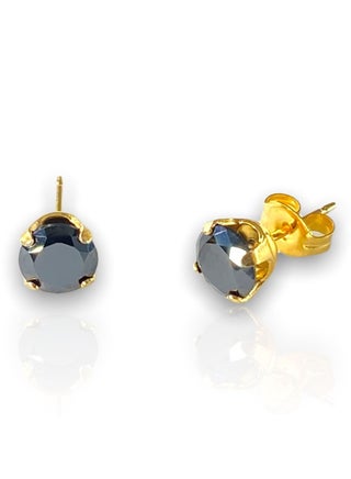 24K Gold Plated Earring 5mm Black Cubic Zirconia Stone Made in USA - pzsku/ZDDDDCD95C8E112DC1E4BZ/45/_/1661156727/f024d7d7-dd9b-4d46-8b55-30306dc37b16