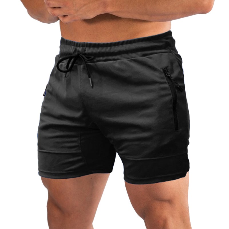 Breathable Mesh Jogging Shorts - Lightweight Quick-Dry Elastic Waist With Drawstring Black Medium For Gym Training Outdoor Sports Home Workout - Image 3