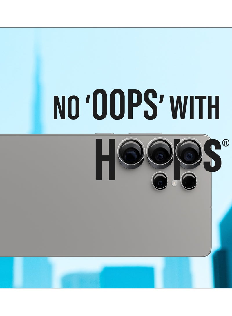 PanzerGlass حماية عدسة كاميرا بانزر جلاس هووبز لهاتف سامسونج جالاكسي S25 ألترا، مقاومة للخدوش والصدمات، سهلة التركيب، زجاج مقسى فائق النحافة، متوافقة مع غلاف جالاكسي S24/S25 ألترا، شفافة - Image 3