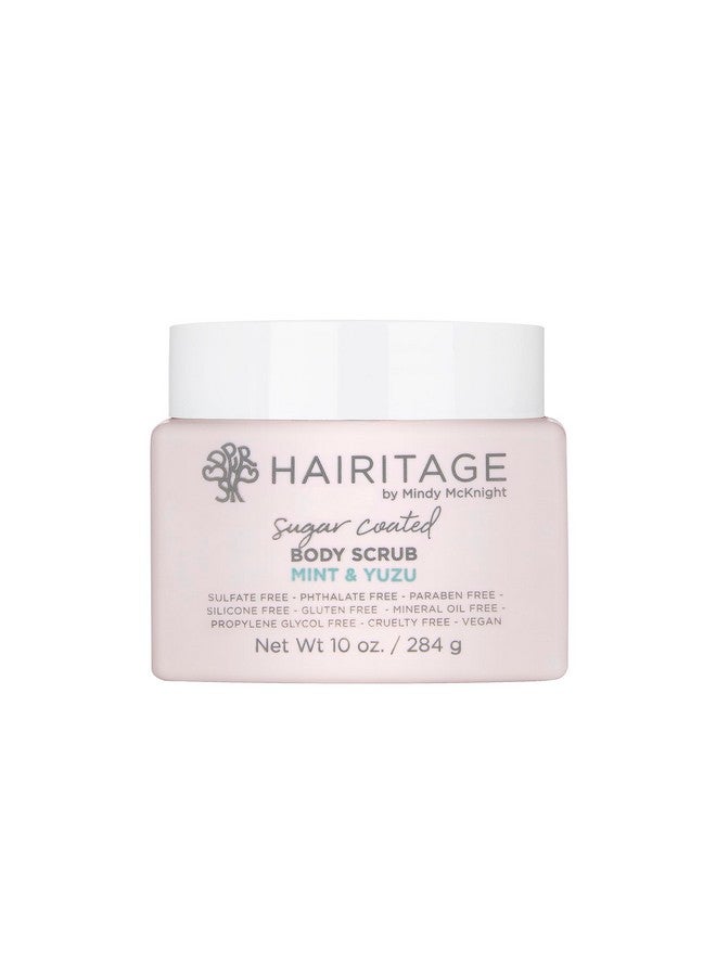 هيريتيج مقشر الجسم المغطى بالسكر والنعناع واليوزو المعطر وزيت اللوز الحلو وزيت جوز الهند لجميع أنواع البشرة، إكليل الجبل والزيوت العطرية البرتقالية، مقشر الجسم فائق الترطيب 10 أونصة سائلة. أوز. - Image 1