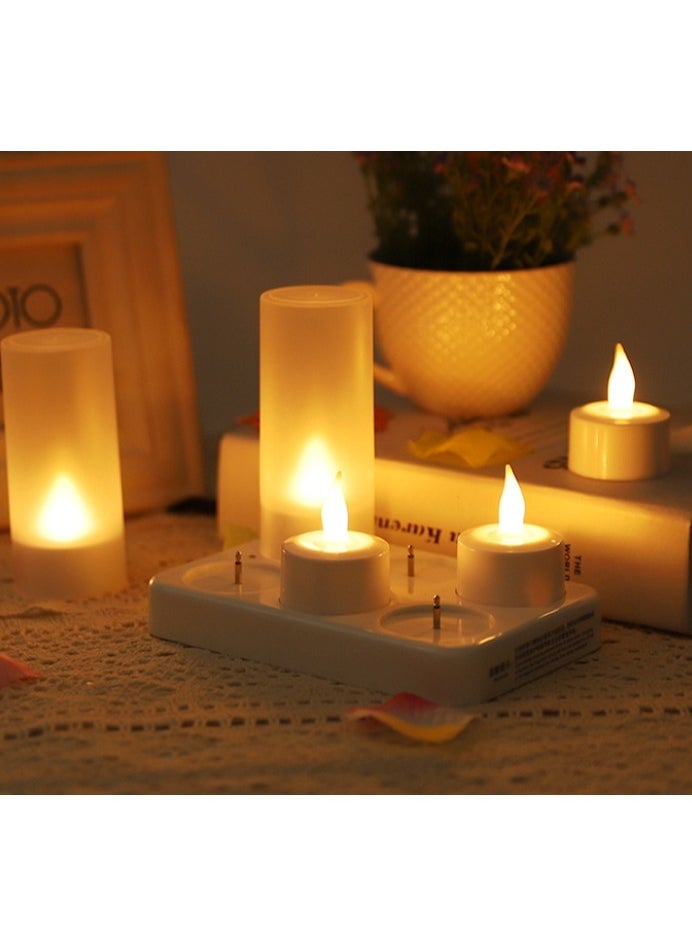 KUYING White Shell LED Charged Electronic Candle Light 