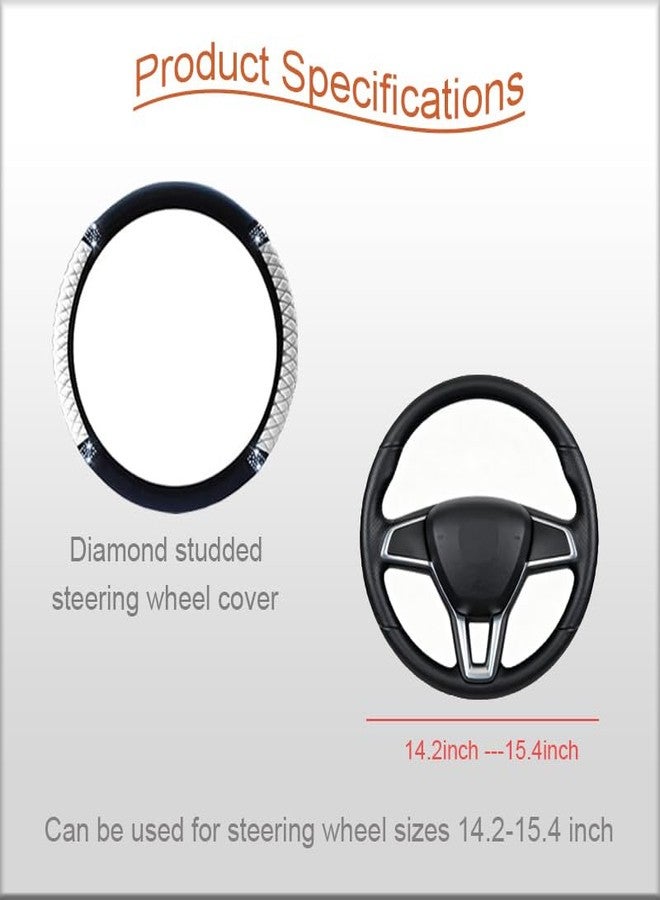 WLERIR Microfiber Leather Steering Wheel Cover with Anti-Slip Lining Universal Car Accessory for Steering Wheel with a Diameter of 14.5-15 inch (White) - Image 2