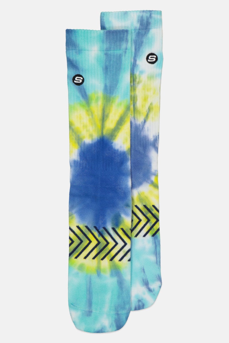 SKECHERS Women Tie Dye Crew Socks, Multicolor - Image 1