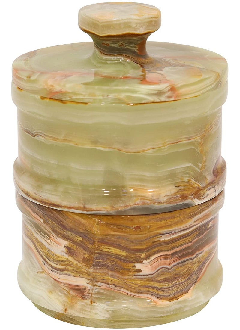 RADICALn RADICALN Handmade Green Marble Double Salt Cellar With Lid Kitchen Accessories  - Image 2