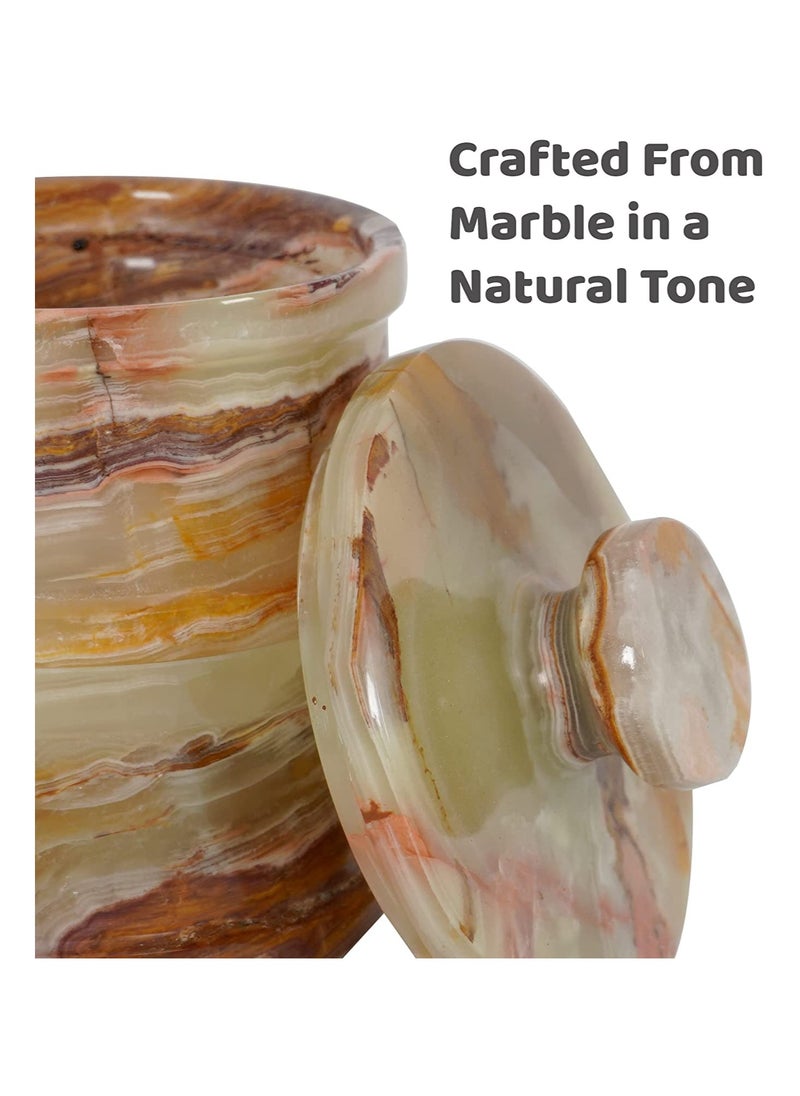 RADICALn RADICALN Handmade Green Marble Double Salt Cellar With Lid Kitchen Accessories  - Image 5
