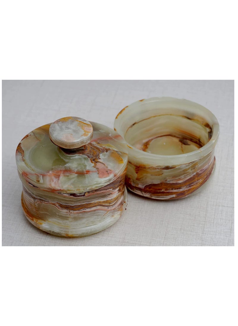 RADICALn RADICALN Handmade Green Marble Double Salt Cellar With Lid Kitchen Accessories  - Image 3