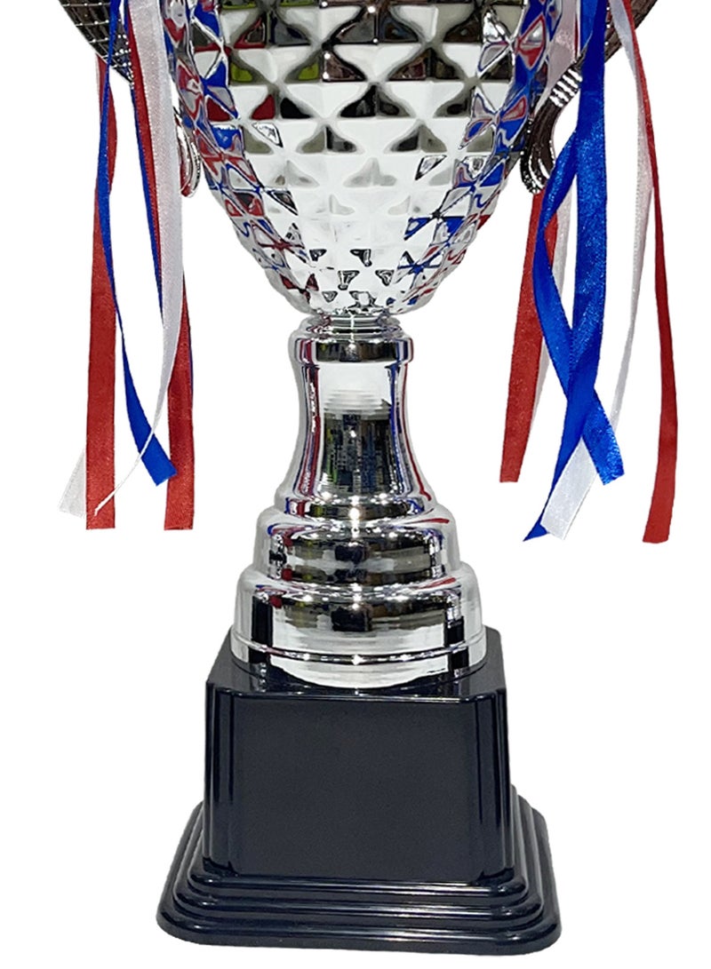 Spall Metal Gold Trophies Set Personalised Trophies Cup With Colorful Ribbons And Tropheis Awards Sports Trophies Medals Appreciation Award Gift Acheievement Ceremony Trophies Basketball Football Trophy - Image 3