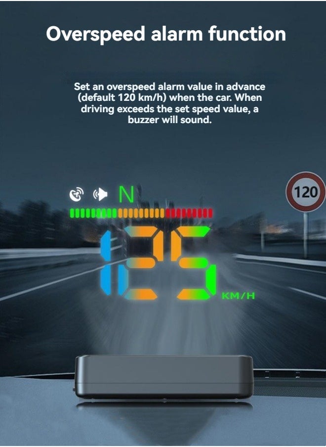 إم مياويان - شاشة عرض رأسية HUD للسيارة، شاشة عرض حالة السيارة، عداد السرعة متعدد الوظائف، شاشة عرض عالية الوضوح - Image 1