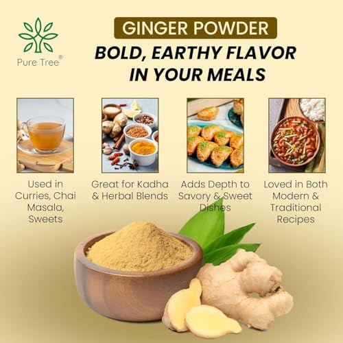 Pure Tree Certified Organic Adrak Powder | 100 g | Sonti Dry Sonth Powder - Saunth | Allam Powder Ginger Powder For Cooking | Gluten Free Sukku Podi - Image 4