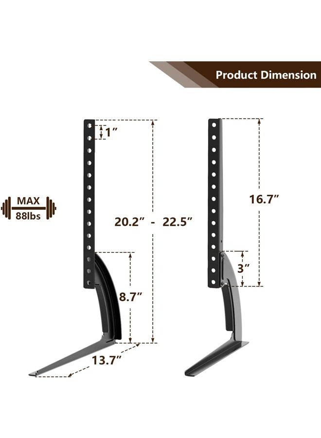 Captaintech Universal Table Top TV Stand Base TV Legs for Most 32 37 40 42 47 50 55 LCD LED Plasma Flat Screen TVs Height Adjustable Leg TV Replacement Stand Holds up to 88 lbs Max VESA 800x400 mm - Image 2