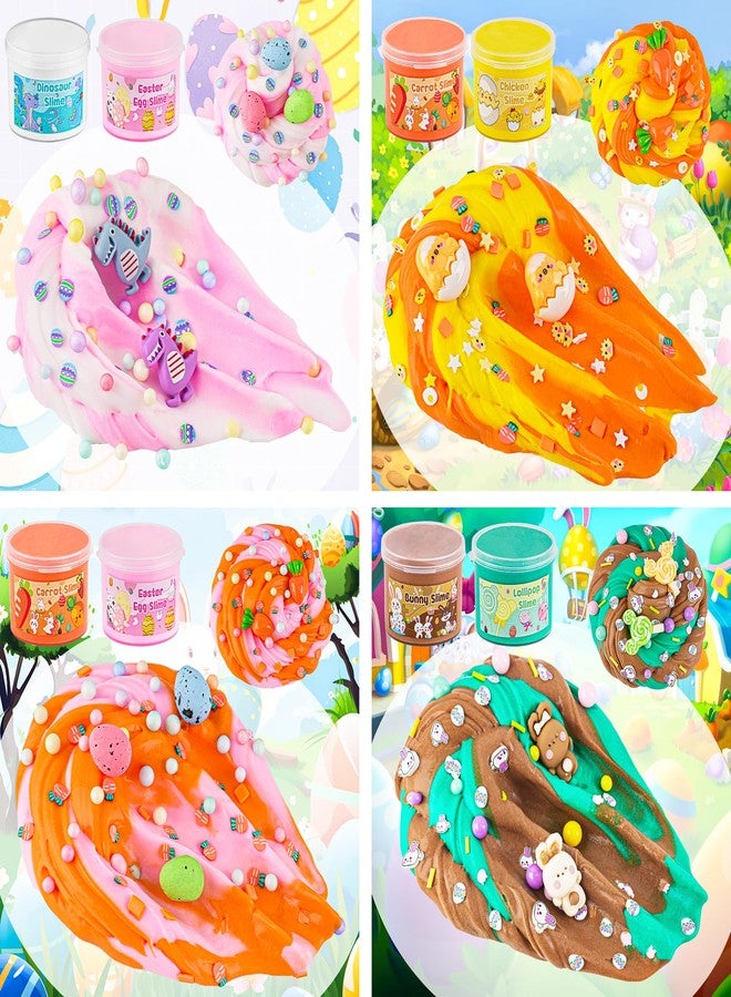 LAWOHO 6 Easter Slime Set, Butter Slime for Children with Easter Eggs & Easter Slime Add-ins, Fluffy Slime Set for Girls and Boys, 360 ml Easter Butter Slime Making Kit, Slime Children's Party Favours - Image 3