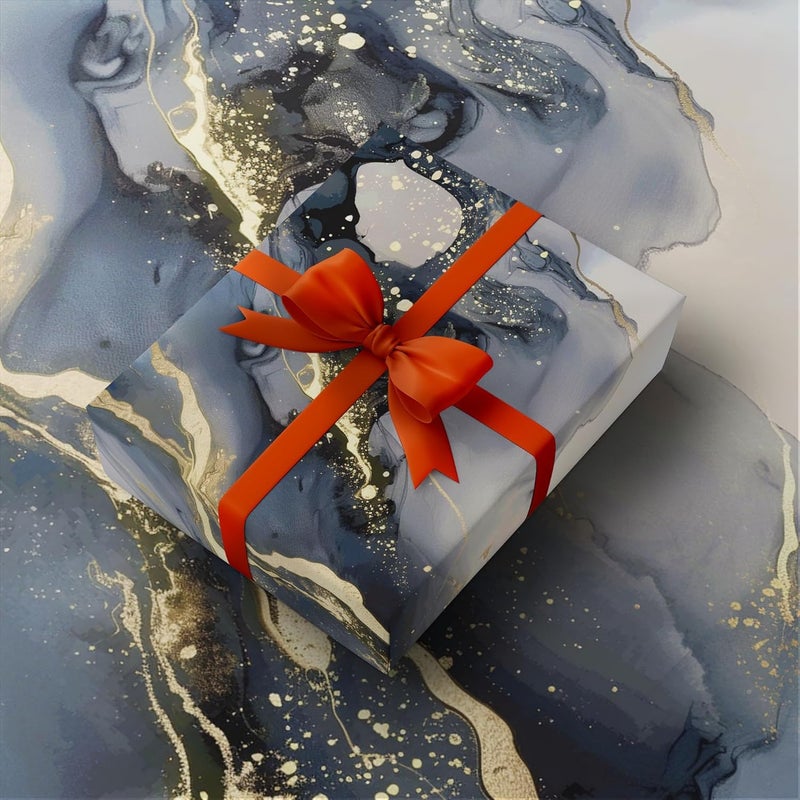 Unwrap Delights Unwrap Delights Luxury Gift Wrapping Paper Pack - Marble Print Design in Elegance - 25 Sheets of Durable Gift Wrapping Paper- Perfect for Sophisticated Gift Presentations for Birthdays, Weddings, Anniversaries, Special Occasions - Image 1