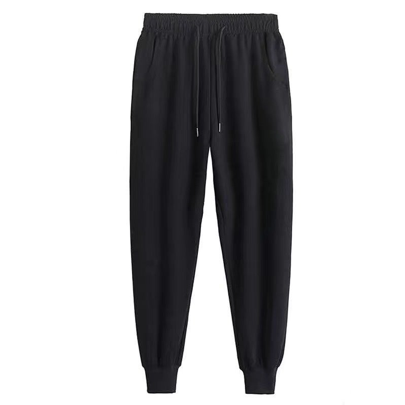 Autumn and winter plus velvet fat guy work pants mens wear-resistant construction workers site large size work pants labor protection pants Leather Rope Black Pants-Thin