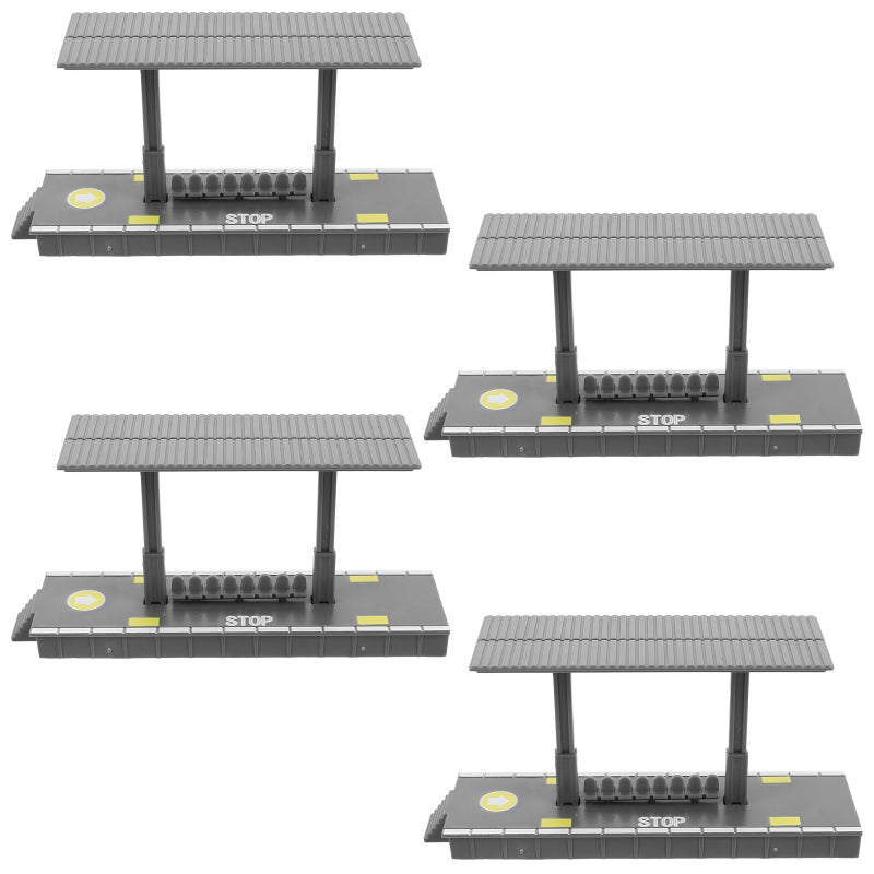 4pcs Diy Train Platform Model Railway Station Platform For Kids Simulation Station Toy For Pretend Train Building Accessories For Children - Image 5