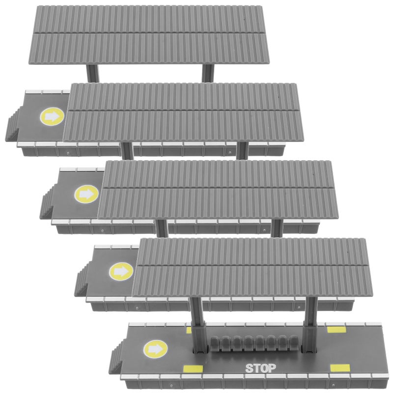 4pcs Diy Train Platform Model Railway Station Platform For Kids Simulation Station Toy For Pretend Train Building Accessories For Children - Image 4