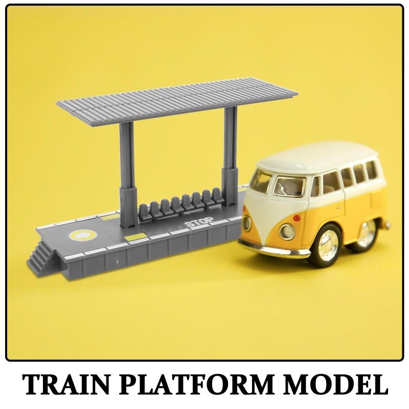 4pcs Diy Train Platform Model Railway Station Platform For Kids Simulation Station Toy For Pretend Train Building Accessories For Children - Image 2