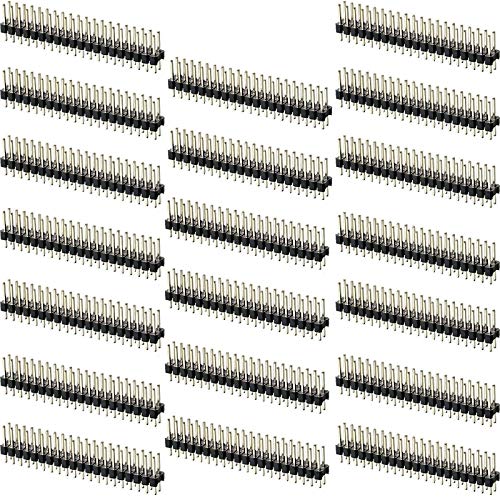 Frienda Break-Away 0.1 Inch 2 x 20-pin Strip Dual Male Header Double Row Straight Connector Pin Header Compatible with Raspberry Pi Zero GPIO (Pack of 20) - Image 1