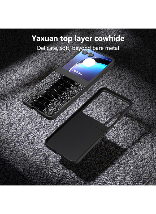 S-TOP Case For Motorola Razr 50 ABEEL Genuine Leather Weilai Series Phone Case - Image 4