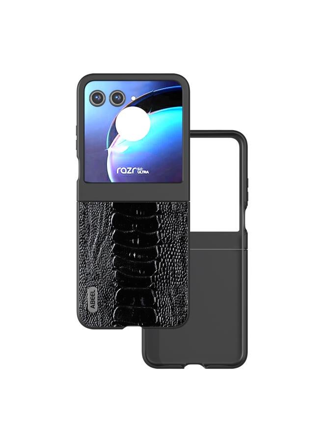 S-TOP Case For Motorola Razr 50 ABEEL Genuine Leather Weilai Series Phone Case - Image 1