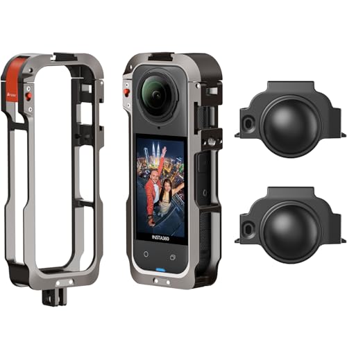 AMAZEAR Metal Protective Case for Insta360 X5 Accessories, Insta 360 X5 Multifunction Utility Frame Stronger Construction Aluminum Cage with Quick-Release Safety Lock, Various Expansion Mounts - Image 1