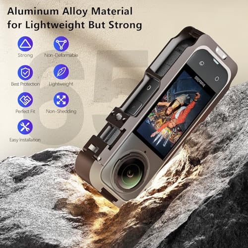 AMAZEAR Metal Protective Case for Insta360 X5 Accessories, Insta 360 X5 Multifunction Utility Frame Stronger Construction Aluminum Cage with Quick-Release Safety Lock, Various Expansion Mounts - Image 5