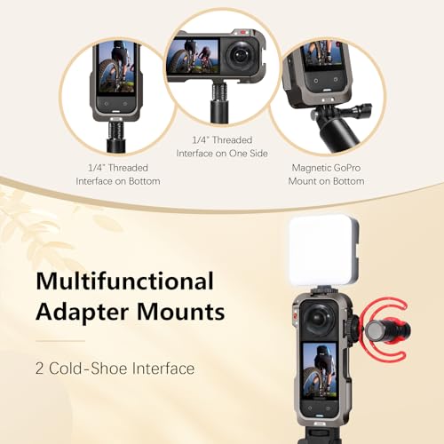 AMAZEAR Metal Protective Case for Insta360 X5 Accessories, Insta 360 X5 Multifunction Utility Frame Stronger Construction Aluminum Cage with Quick-Release Safety Lock, Various Expansion Mounts - Image 4