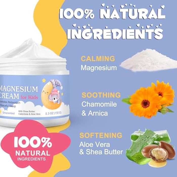 Liefiet Magnesium Cream for Kids, 5.3 Fl Oz Magnesium Lotion for Sleep, Topical Body Lotion Apply to Feet, Legs, Arms or Joint, Easy to Absorb - Image 4