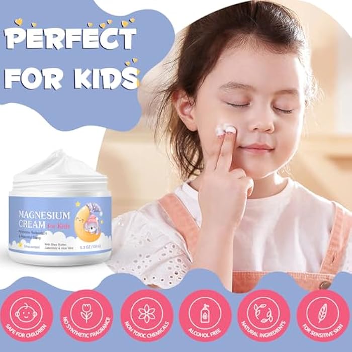 Liefiet Magnesium Cream for Kids, 5.3 Fl Oz Magnesium Lotion for Sleep, Topical Body Lotion Apply to Feet, Legs, Arms or Joint, Easy to Absorb - Image 3