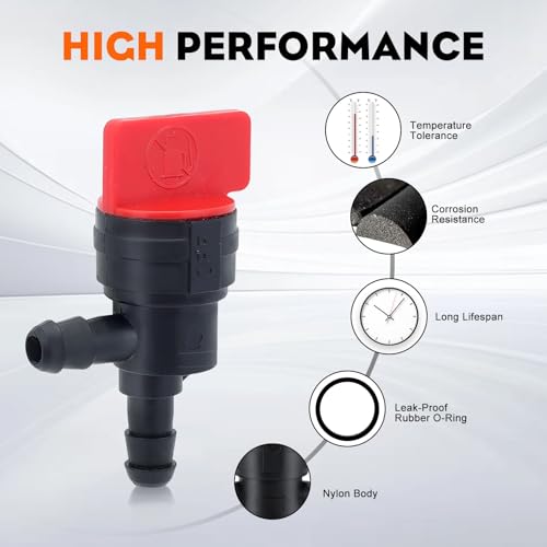 HIPA (Pack of 2) 1/4" 90 Degree Fuel Shut Off Valve for 698181 494539 697944 Tecumseh 35857 - Image 4
