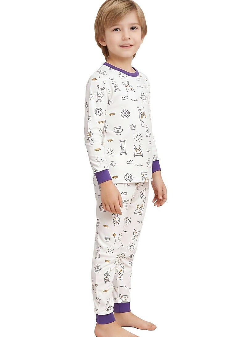 WiNi BEE Kids' 2-Piece Pajama Set, Long Sleeve Sleepwear - Pure Cotton & Breathable Nightwear - Image 3