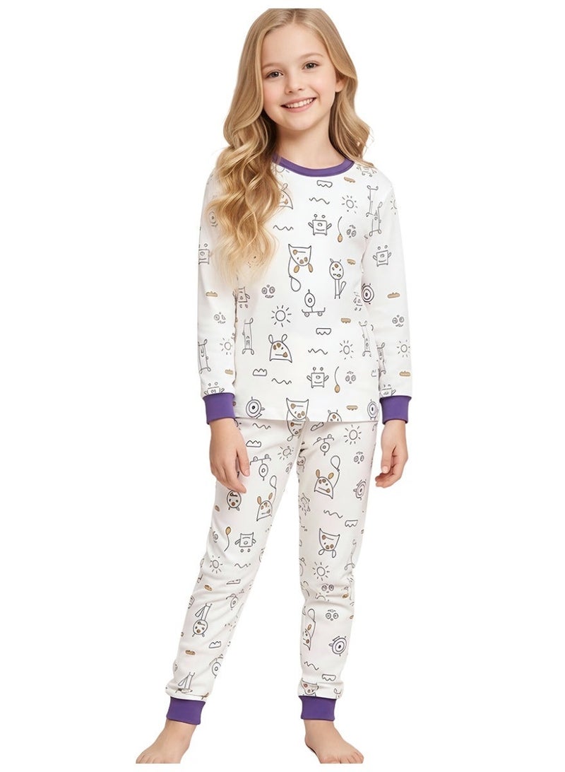 WiNi BEE Kids' 2-Piece Pajama Set, Long Sleeve Sleepwear - Pure Cotton & Breathable Nightwear - Image 1