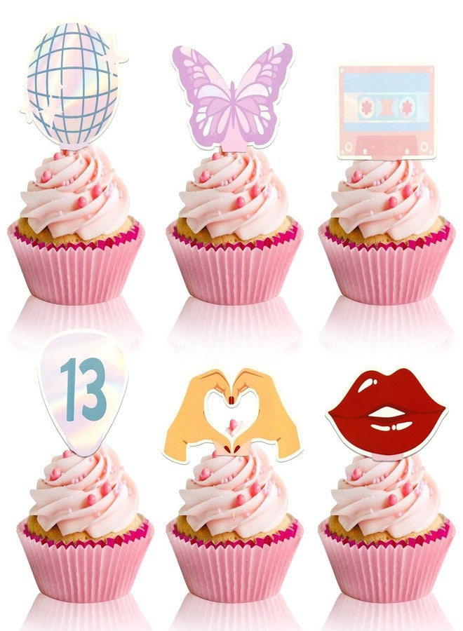 MEMOVAN Eras Party Cupcake Topper 24PCS Concert Party Cake Decoration I'm the Birthday Girl It's Me Cake Topper Super Star Birthday Cake Decor for Bachelorette Fans Celebration Guitar Bridesmaid - Image 1