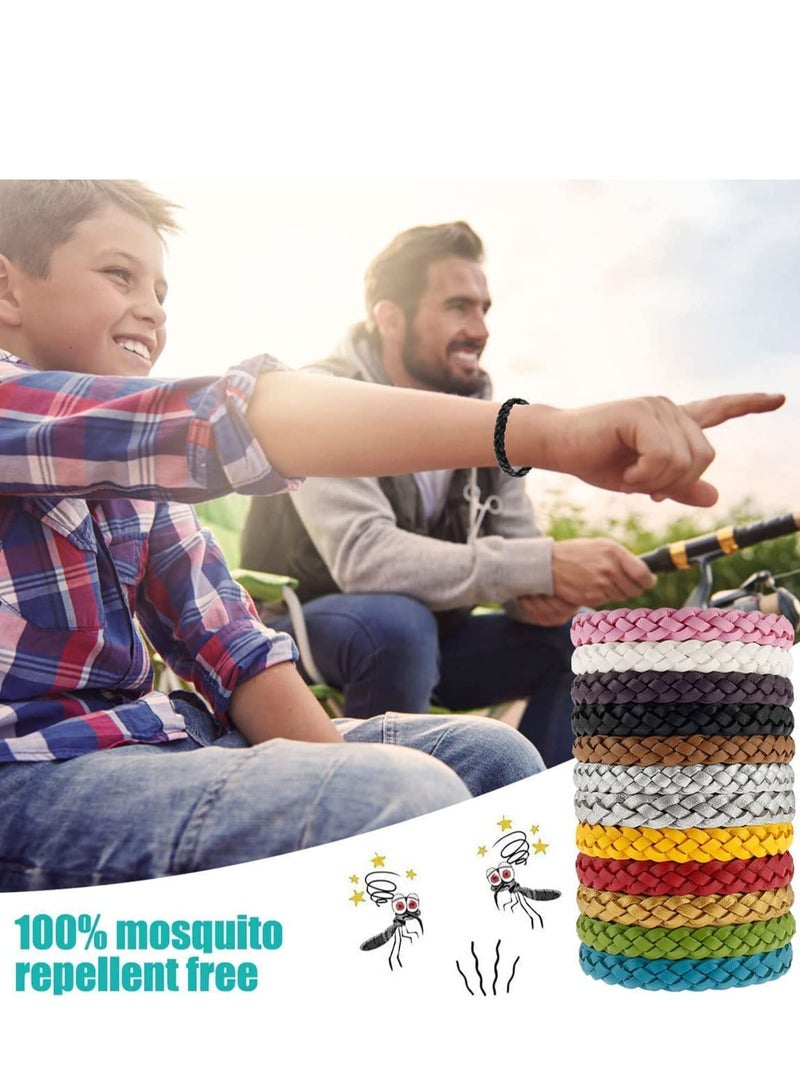 سوار طارد البعوض 12 حزمة، أساور مضادة للحشرات 100% مكونات للبالغين والأطفال، في الهواء الطلق حتى 300 ساعة من الحماية للرياضة والأنشطة الخارجية - Image 2