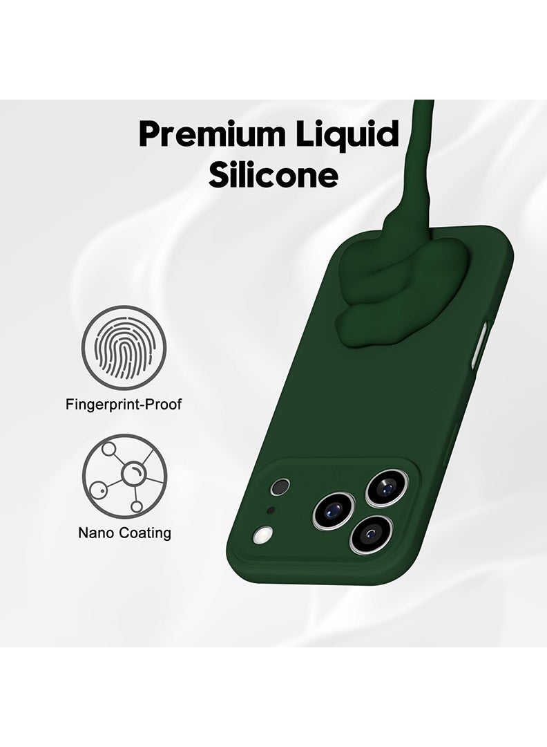 Case Up Compatible with Apple iPhone 17 Pro Max  Case, Soft & Premium Liquid Silicone [Anti-Scratch Microfiber Lining] Shockproof Protective Slim Phone Cover Green - Image 4