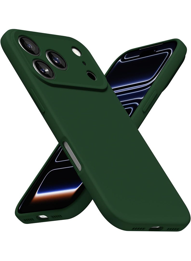 Case Up Compatible with Apple iPhone 17 Pro Max  Case, Soft & Premium Liquid Silicone [Anti-Scratch Microfiber Lining] Shockproof Protective Slim Phone Cover Green - Image 1