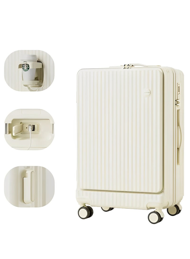 عربست حقيبة سفر خفيفة الوزن مع شحن USB وحامل الأكواب – شنطة سفر متينة للطلاب بسعة كبيرة وعجلات متعددة الاستخدامات - Image 1