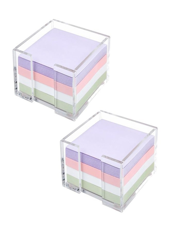 GSHLLO 2 Pcs Clear Acrylic Sticky Note Holder Office Memo Holders Sticky Notepad Organizer Sticky Note Pad Dispenser Notepad Desk Organizer for Home and Office - Image 1