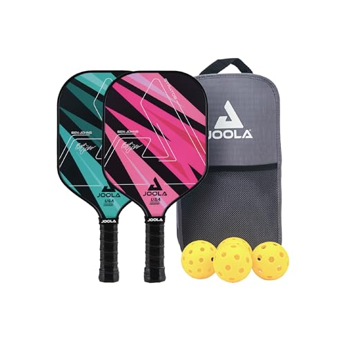 JOOLA Ben Johns Pickleball Set - Made with Reinforced Fiberglass and Honeycomb Polypropylene - Includes 2 Paddles, 4 Balls, and JOOLA Pickleball Bag - Image 1
