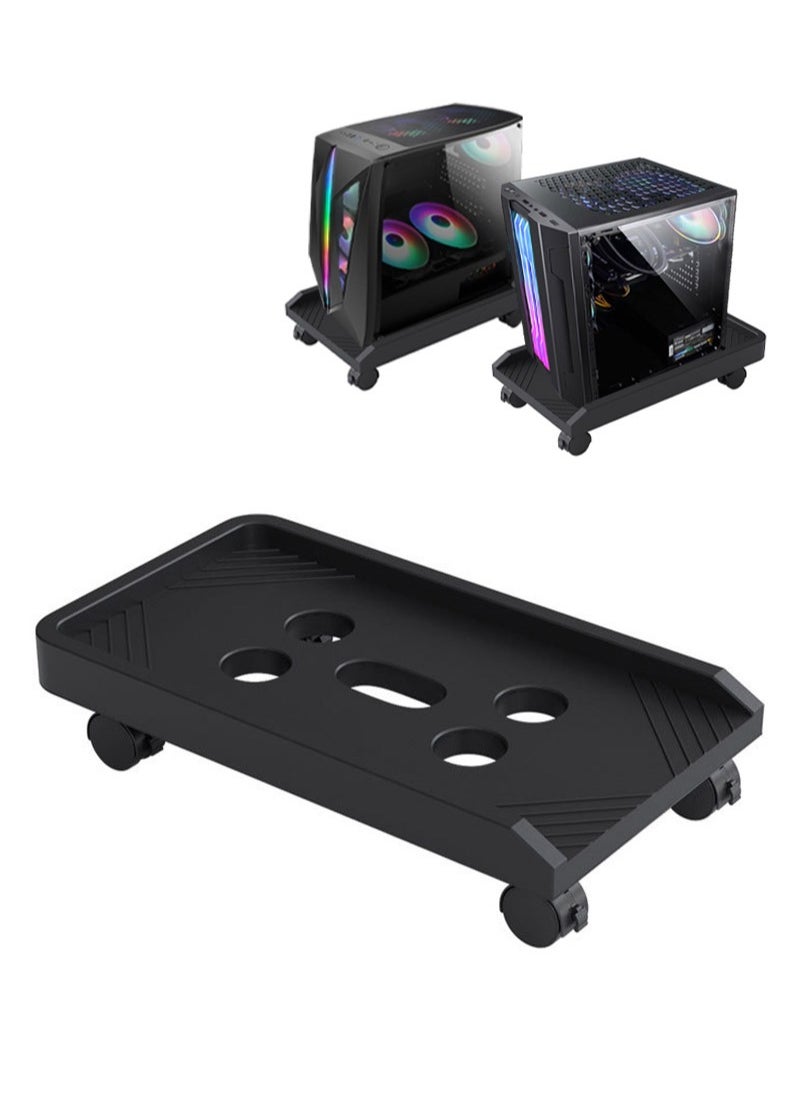 Sharpdo - Universal 360° Movement Portable Computer CPU Holder Under Desk Black - Image 1