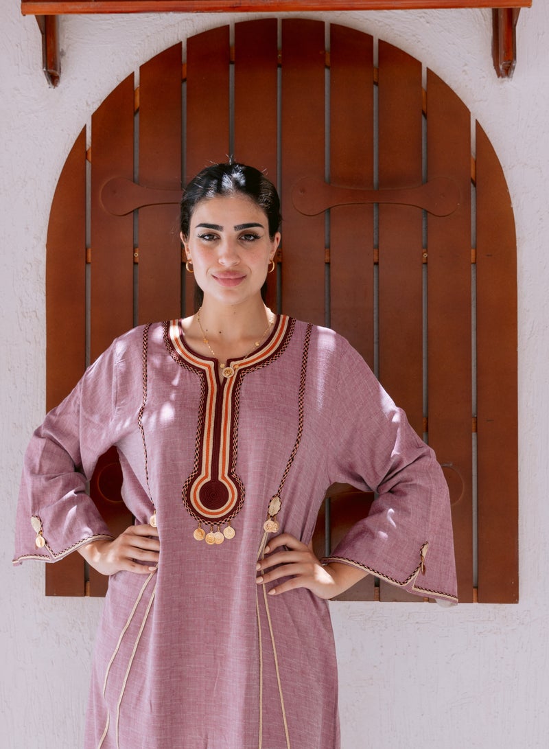 افندينا  جلابية كتان بأناقة طبيعية ولمسة عصرية - Image 2