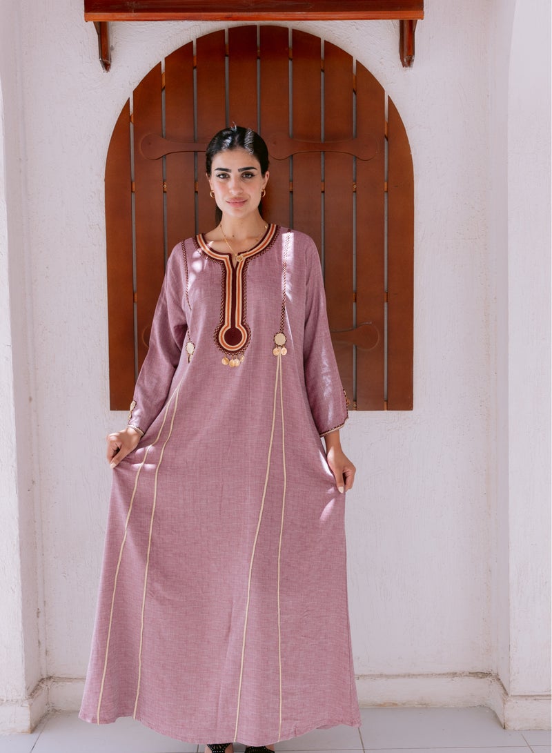 افندينا  جلابية كتان بأناقة طبيعية ولمسة عصرية - Image 5