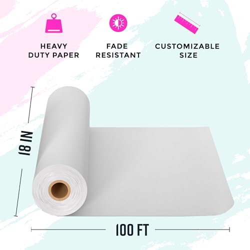Bryco Goods 18”x1200” (100’) White Wrapping Paper – Kraft Paper Roll for Painting, Drawing, Banner, Bulletin Board, Easel Use, Floor Covering, Packaging, Shipping, Arts & Crafts – Made in USA - Image 3
