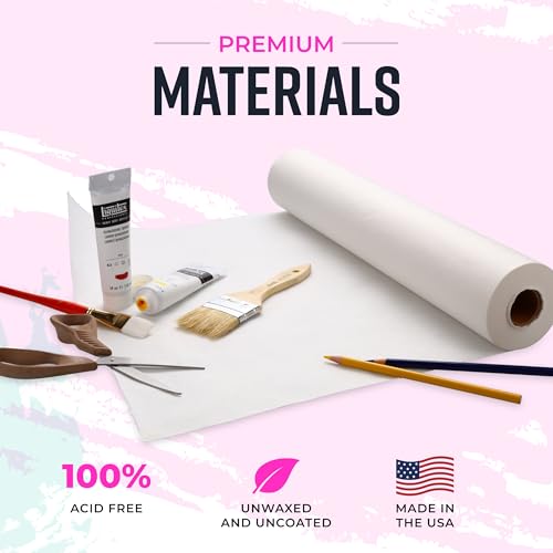 Bryco Goods 18”x1200” (100’) White Wrapping Paper – Kraft Paper Roll for Painting, Drawing, Banner, Bulletin Board, Easel Use, Floor Covering, Packaging, Shipping, Arts & Crafts – Made in USA - Image 2